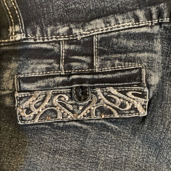 Diva Star stretch skinny jeans - size 3 - dark color with white wash - Picture 9 of 10